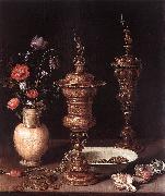 PEETERS, Clara Still-Life with Flowers and Goblets a France oil painting artist